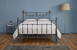 Black Brush Nickel Bedstead