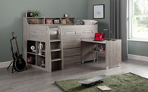 Jupiter Grey Oak Midsleeper Bed