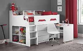 Jupiter White Midsleeper Bed