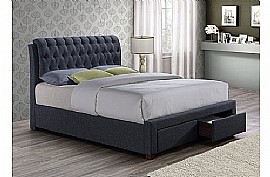Valentino Charcoal 2 Drawer Bed 