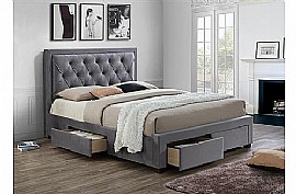 Woodbury Grey Bed - 4 Drawers